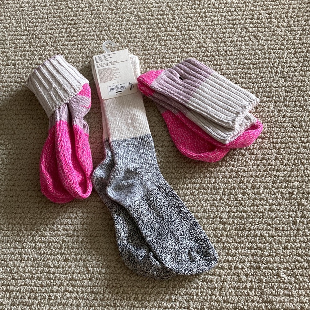 NEW Express American Eagle Crew Socks Long Color Block Knitted Bundle 3 Count - Picture 5 of 8